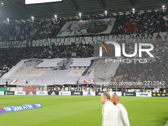 The fans of Juventus FC before the Serie A football match between Juventus FC and Torino FC at Allianz Stadium on 23 September, 2017 in Turi...