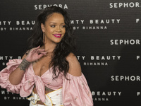 Singer Rihanna attends the 'Fenty Beauty' photocall at Callao cinema on September 23, 2017 in Madrid, Spain. (