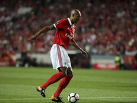 Benfica's defender Luisao controls the ball during the Portuguese League  football match between SL Benfica and FC Pacos de Ferreira at Luz...