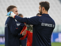 The players of Olympiakos FC during the training on the eve of  the UEFA Champions League (Group D) match between Juventus FC and Olympiakos...