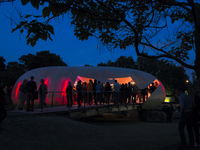 Atmosphere at the Serpentine Park Nights 'Forget Amnesia' event at the Serpentine Pavillion, Kensington Gardens, London, on Friday 22nd Augu...