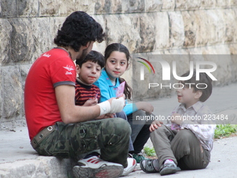 Syrian children in Aleppo, Syria. (