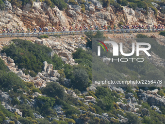 The peloton during the second stage - the 206km Turkish Airlines Kumluca to Fethiye stage of the 53rd Presidential Cycling Tour of Turkey 20...