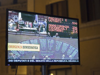 Five Star Movement held a demonstration, in front of the Chamber of Deputies in Montecitorio Square, to protest against the proposal of the...
