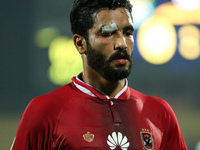 Walid Azaroo of Al-Ahly Sporting Club celebrates a score during the Egypt Premier League match between Al-Ahly Sporting Club and Ittehad at...