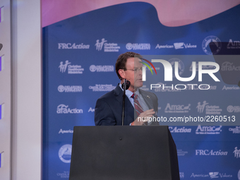 Tony Perkins, President, Family Research Council and FRC Action, speaks at the 2017 Values Voter Summit, at the Omni Shoreham Hotel in Washi...