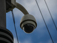 Bosh CCTV camera on the Swietojanska street is seen in Gdynia, Poland, on 13 October 2017.  The Gdynia authorities  plan to exchange and mod...