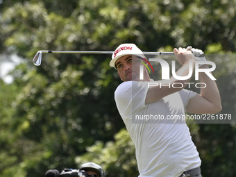 Keegan Bradley of USA in action during the CIMB Classic 2017 day 3 on October 14, 2017 at TPC Kuala Lumpur, Malaysia. (
