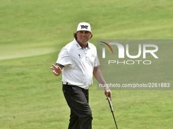 Pat Perez of USA in action during the CIMB Classic 2017 day 3 on October 14, 2017 at TPC Kuala Lumpur, Malaysia. (