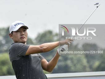 Kang Sung-hoon of South Korea in action during the CIMB Classic 2017 day 3 on October 14, 2017 at TPC Kuala Lumpur, Malaysia. (
