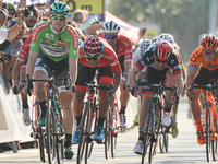 Sam Bennett (First Left - In Green Jersey of the Best Sprinter) from Bora–Hansgrohe team wins the fifth stage - the 166 km Vestel Selcuk to...
