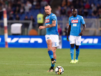 Marek Hamsik of Napoli during the Serie A match between Roma and Napoli at Olympic Stadium, Roma, Italy on 13 October 2017.  (
