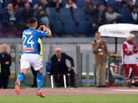 Lorenzo Insigne of Napoli celebrates scoring first goal during the Serie A match between Roma and Napoli at Olympic Stadium, Roma, Italy on...