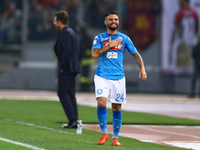 Lorenzo Insigne of Napoli celebration after the goal of 0-1 scored during the Italian Serie A football match AS Roma vs Napoli at the Olympi...