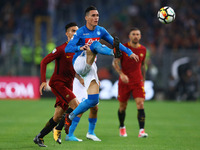 Jose Maria Callejon of Napoli during the Italian Serie A football match AS Roma vs Napoli at the Olympic Stadium in Rome, on October 14, 201...