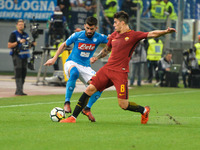 Diego Perotti, Raul Albiol during the Italian Serie A football match between A.S. Roma and S.S.C. Napoli at the Olympic Stadium in Rome, on...
