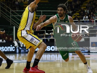 dribble of Ariell Filloy of Sidigas Avellino
during LBA LegaBasket of Serie A1 match between Sidigas Avellino and Fiat Torino at Palasport...