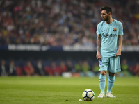 Leo Messi during the match between Atletico de Madrid vs. FC Barcelona, week 8 of La Liga 2017/18 in Wanda Metropolitano Stadium , Madrid. 1...