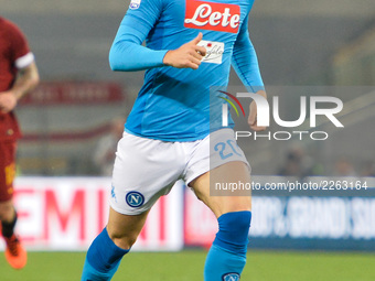 Piotr Zielinski during the Italian Serie A football match between A.S. Roma and S.S.C. Napoli at the Olympic Stadium in Rome, on october 14,...