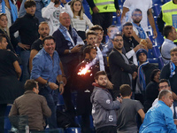 
A smoked bomb thrown against Napoli supporters during the Italian Serie A football match Roma vs Napoli at the Olympic Stadium in Rome on O...