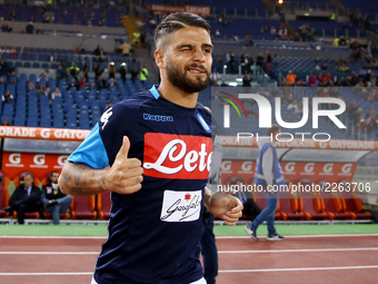 
Lorenzo Insigne of Napoli during the Italian Serie A football match Roma vs Napoli at the Olympic Stadium in Rome on October 14, 2017. 
(