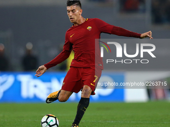 
Lorenzo Pellegrini of Roma during the Italian Serie A football match Roma vs Napoli at the Olympic Stadium in Rome on October 14, 2017. 
(