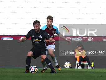 Luke Shaw of Manchester United's Under 23
during Premier League 2 Division 1 match between West Ham United Under 23s and Manchester United U...