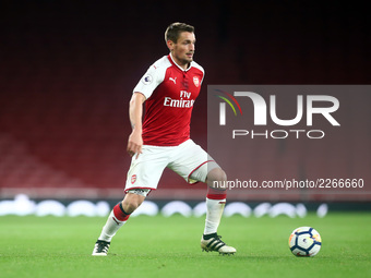 Mathieu Debuchy of Arsenal U23s
during Premier League 2 - Division 1match between Arsenal Under 23s  against Sunderland Under 23s at Emirate...