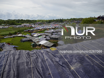 General view of the Unchiprnag Makeshift refugee Camp in Cox's Bazar, Bangladesh, on September 07, 2017. According to the United Nations Hig...