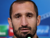 Giorgio Chiellini (Juventus FC) during the Juventus FC press conference on the eve of the UEFA Champions League (Group D) match between Juve...