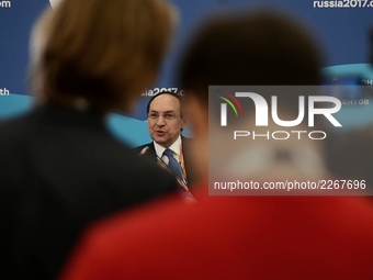 The dean of the faculty of public administration of Lomonosov Moscow State University, member of the State Duma, Vyacheslav Nikonov, during...