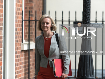 Chief Secretary to the Treasury, Elizabeth Truss, departs after attending the weekly Cabinet meeting at 10 Downing Street, London on October...