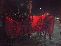 Protesters marched on the sidewalks to  Coney Island to protest the rape of Anna Chambers by the NYPD in New York, US, on 17 October 2017....