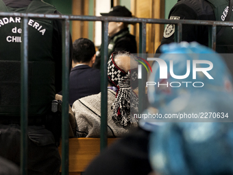 Temuco, Chile. 18 October 2017. Mapuche accused in the Luchsinger Mackay case. Continuing the closing arguments in the oral trial for the mu...