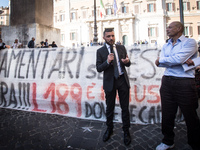 Demonstration at the Piazza Montecitorio in Rome, Italy, on October 18, 2017 of the European Animal Party (PAE) to obtain an immediate tight...