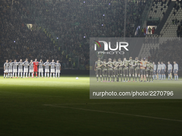 Juvents team and Sporting Lisbon team during Champions League match between Juventus and Sporting Clube de Portugal, in Turin, on October 17...