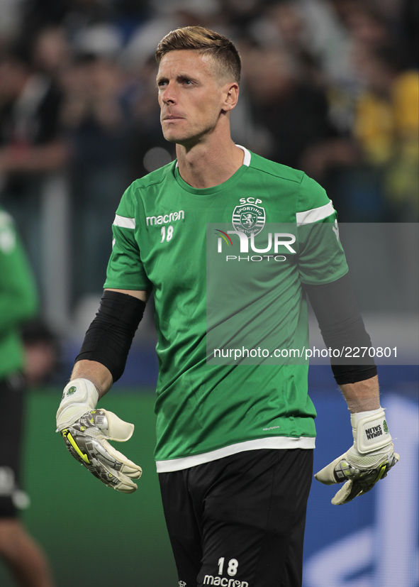 Romain Salin during Champions League match between Juventus and Sporting Clube de Portugal, in Turin, on October 17, 2017 