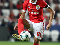 Benfica's Portuguese midfielder Diogo Goncalves in action during the UEFA Champions League football match SL Benfica vs Manchester United at...