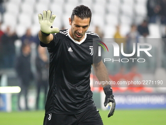 Gianluigi Buffon (Juventus FC) before the UEFA Champions League (Group D) football match between Juventus FC and Sporting CP at Allianz Stad...
