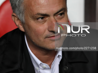 Manchester Uniteds head coach Jose Mourinho from Portugal during the match between SL Benfica v Manchester United FC UEFA Champions League p...
