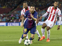 Leo Messi in action during the UEFA Champions League match between FC Barcelona and Olympiacos FC in Barcelona on October 19, 2017. (