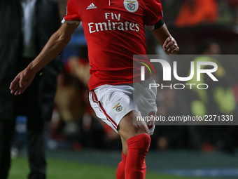 Benficas forward Diogo Goncalves from Portugal during the match between SL Benfica v Manchester United FC UEFA Champions League playoff matc...