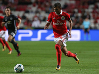 Benficas forward Diogo Goncalves from Portugal  during the match between SL Benfica v Manchester United FC UEFA Champions League playoff mat...