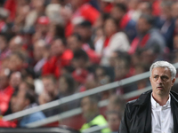 Manchester United's Portuguese manager Jose Mourinho reacts during the UEFA Champions League group A football match SL Benfica vs Manchester...