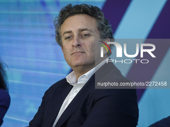 Alejandro Agag, CEO of Formula E Holdings Ltd.,attends a press conference in Rome, Italy on October 19, 2017. Rome will be hosting a Formula...