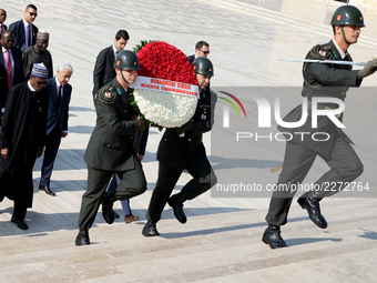 President Muhammadu Buhari lays Wreath at the Mausoleum of Turkey's founding Father Mustapha Kemal Ataturk in Ankara during visit to Turkey...