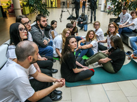 Doctors during the hunger strike are seen in Gdansk, Poland on 21 October 2017  
Dozen resident doctors in Gdansk joined to growing around t...