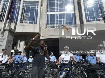 Police brutality protest turns violent when officers of the Philadelphia Police Dept clash with protestors, in Center City Philadelphia, PA,...