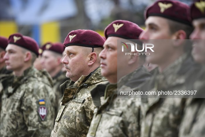 Servicemens of the Ukrainian Air Assault Forces. Kyiv, Ukraine 21-11-2017 (Photo by Maxym Marusenko/NurPhoto)