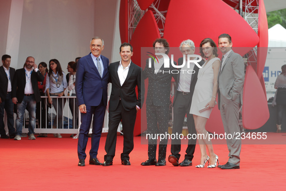 Michael Almereyda, John Leguizamo, Anton Yelchin, Milla Jovovich and Ethan Hawke attend the 'Cymbeline' premiere during the 71st Venice Film...